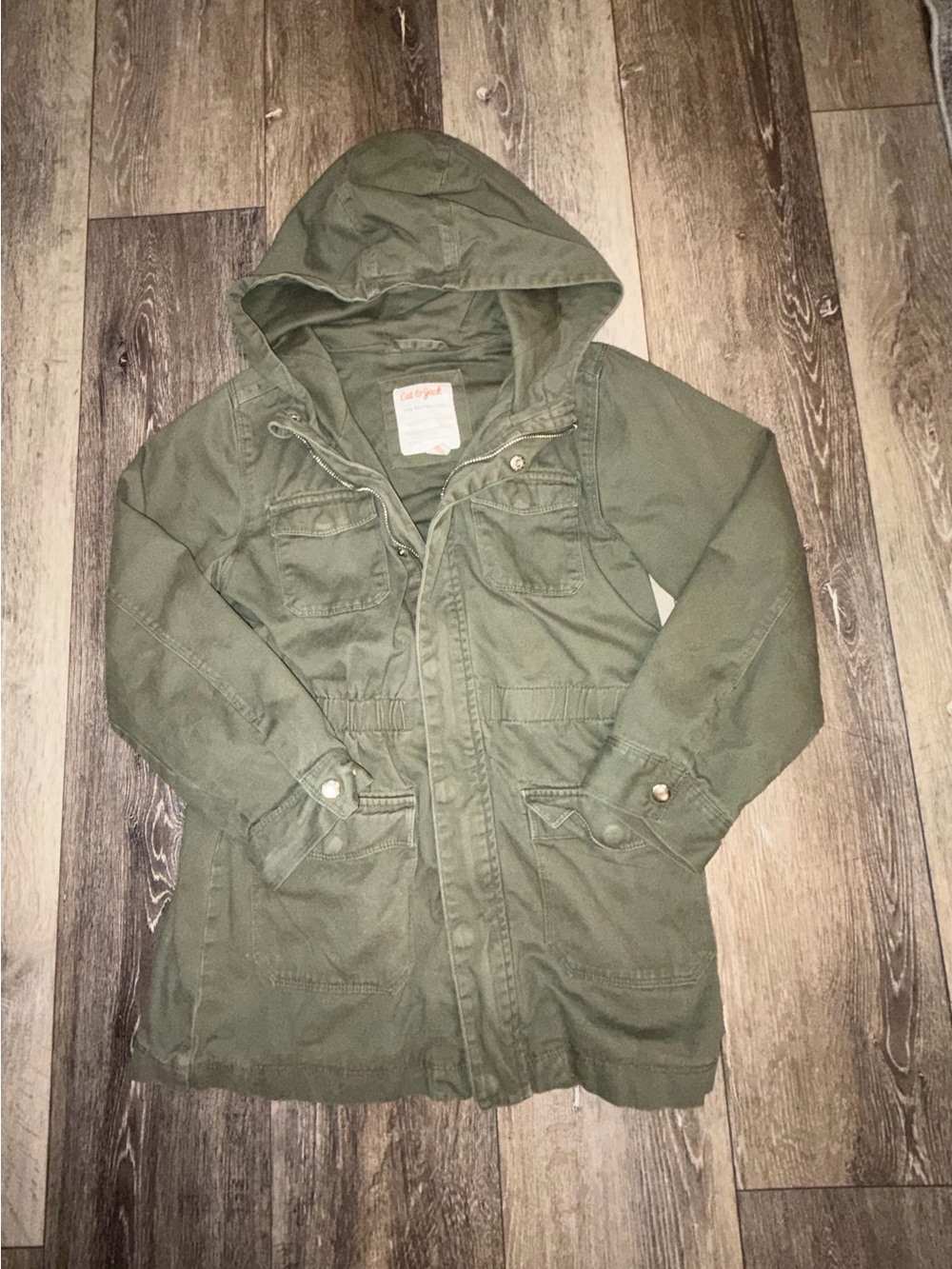 Cat & Jack Olive Green Hooded Jacket 10/12